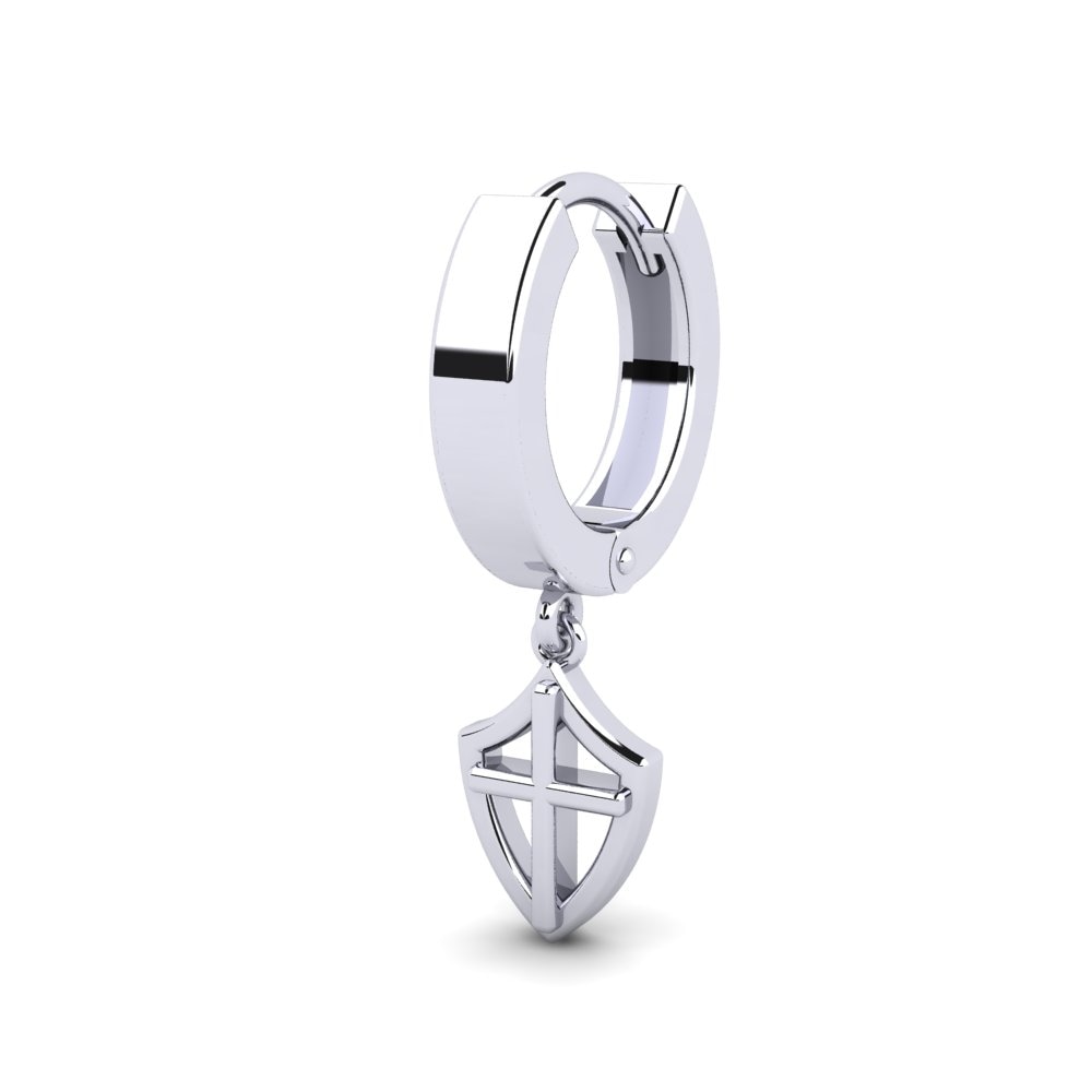 9k Oro Blanco Pendiente para hombre Presab