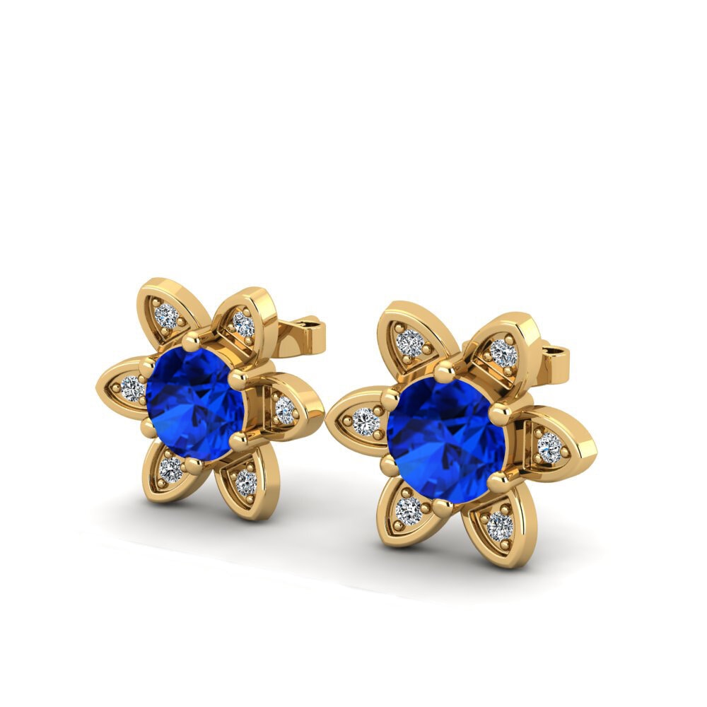 Sapphire (Lab Created) Women's Earring Pridoni