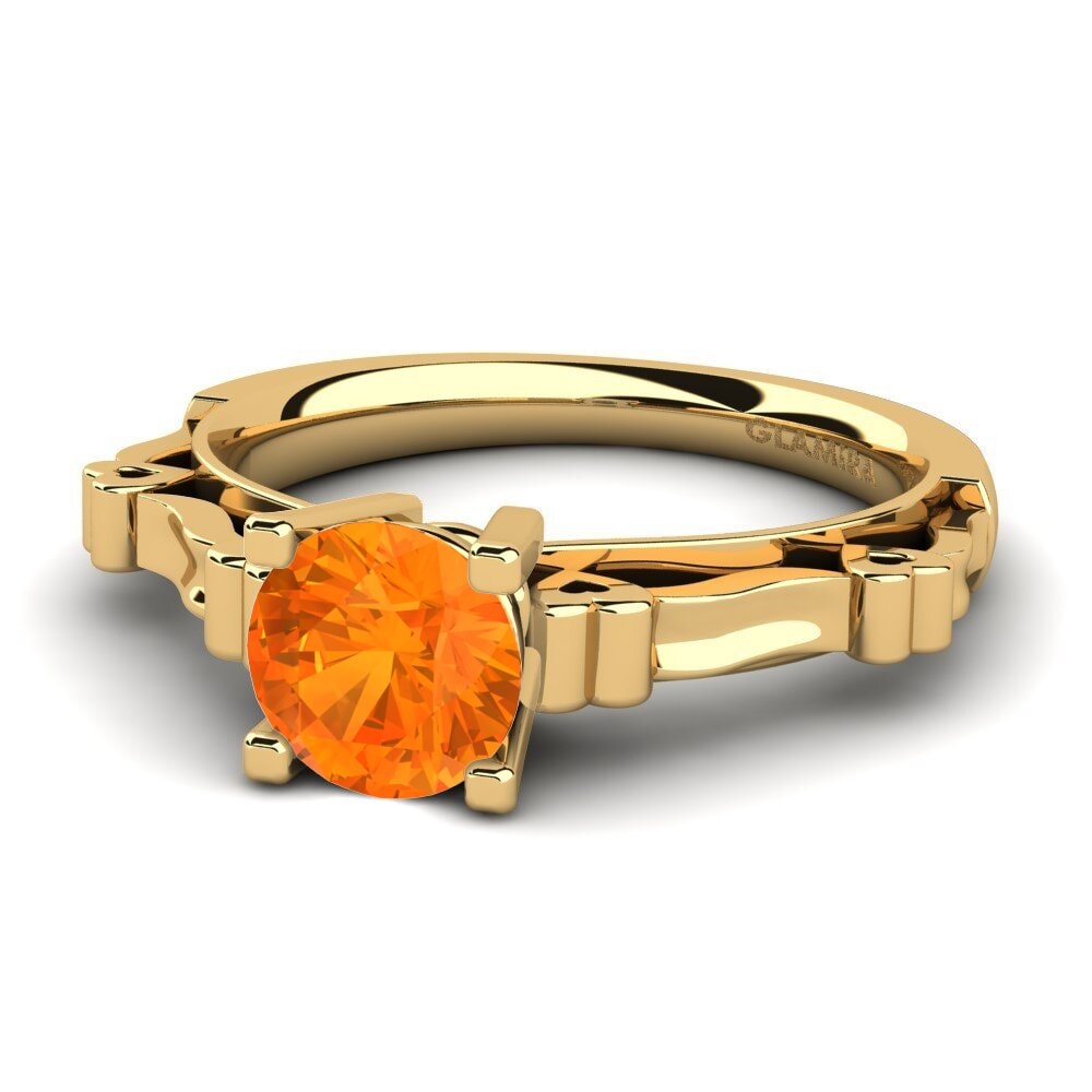 Zafiro Naranja Anillo de compromiso Primula 1.0 crt