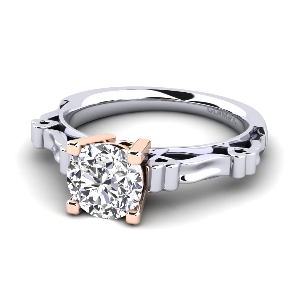14ct White / Rose Gold Engagement Ring Primula 1.25 crt