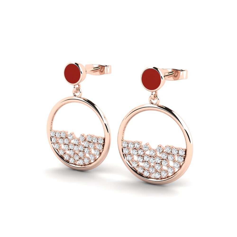 18k Oro Rosa Pendiente de mujer Prioleau