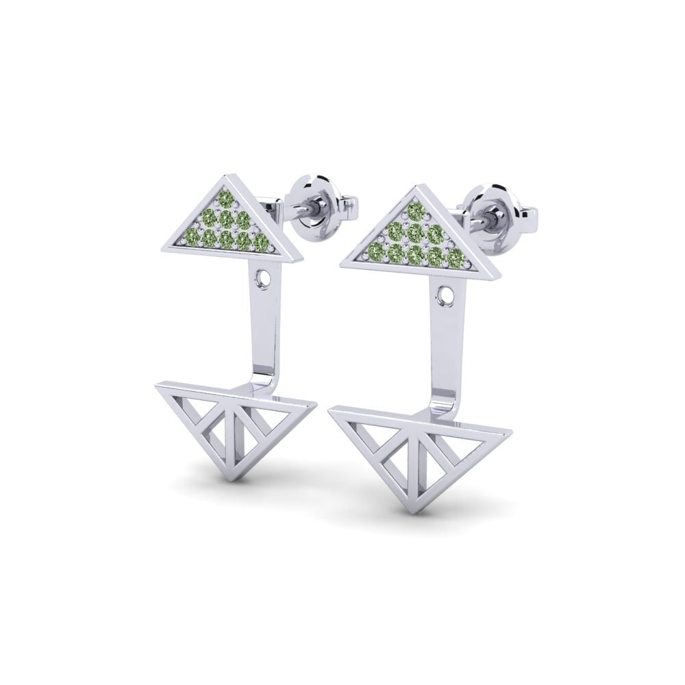 950 Platin Grüner Diamant Damen ohrring Prisciles