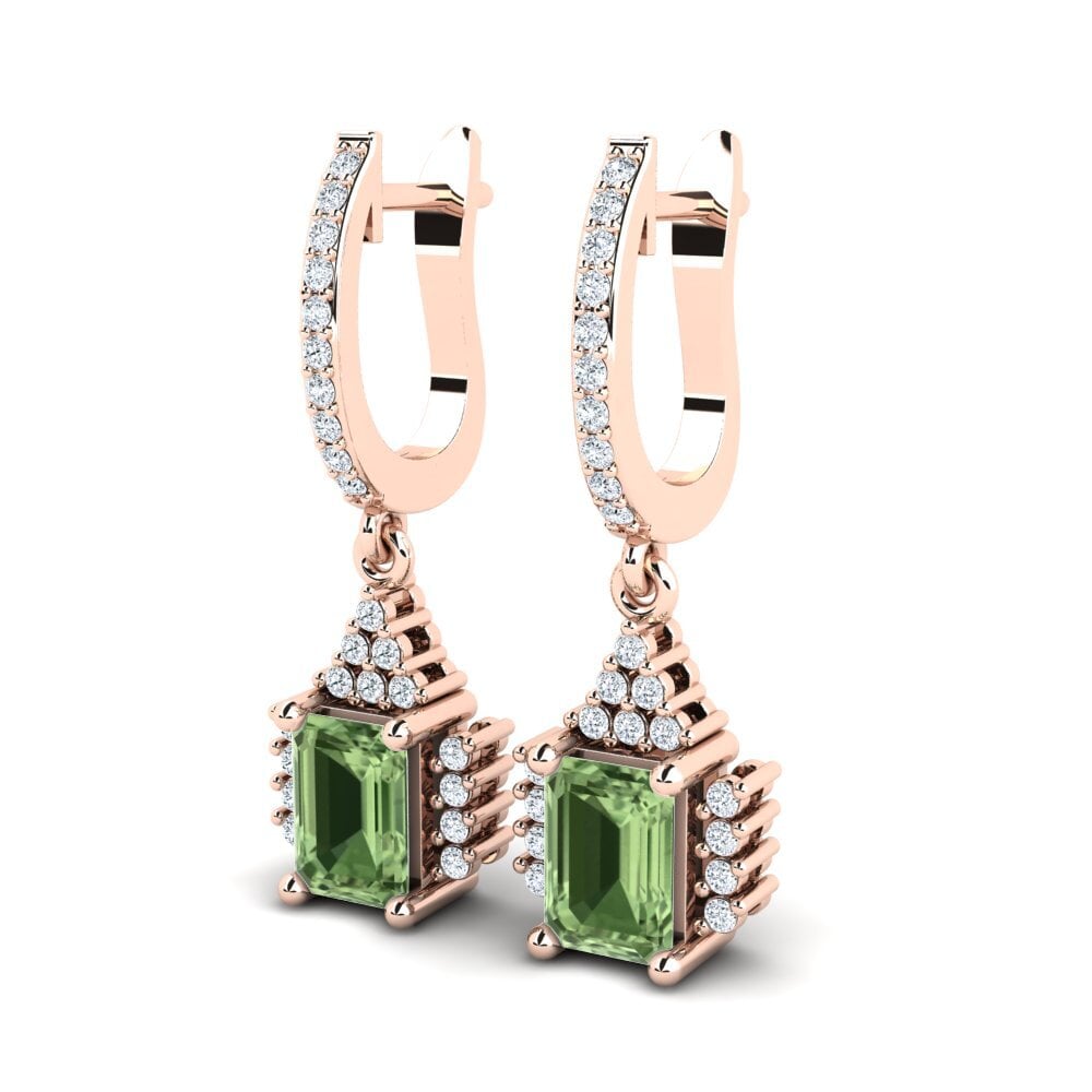 Oro Rosso 585 Zaffiro Verde Orecchino da donna Prisha