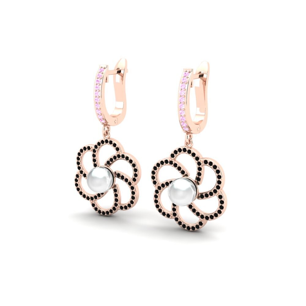 14k Oro Rosa Zafiro Rosado Pendiente de mujer Lienke Ø6 mm