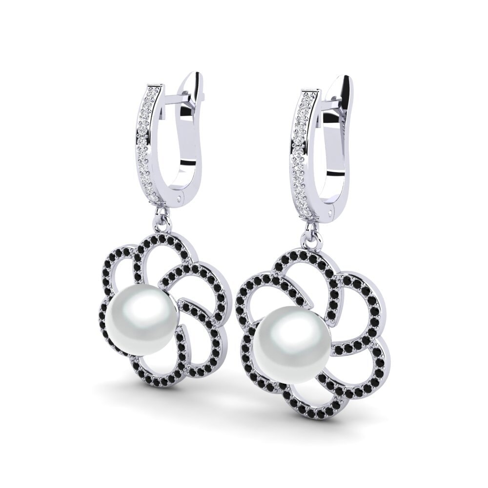 Diamante Negro Pendiente de mujer Lienke Ø8 mm