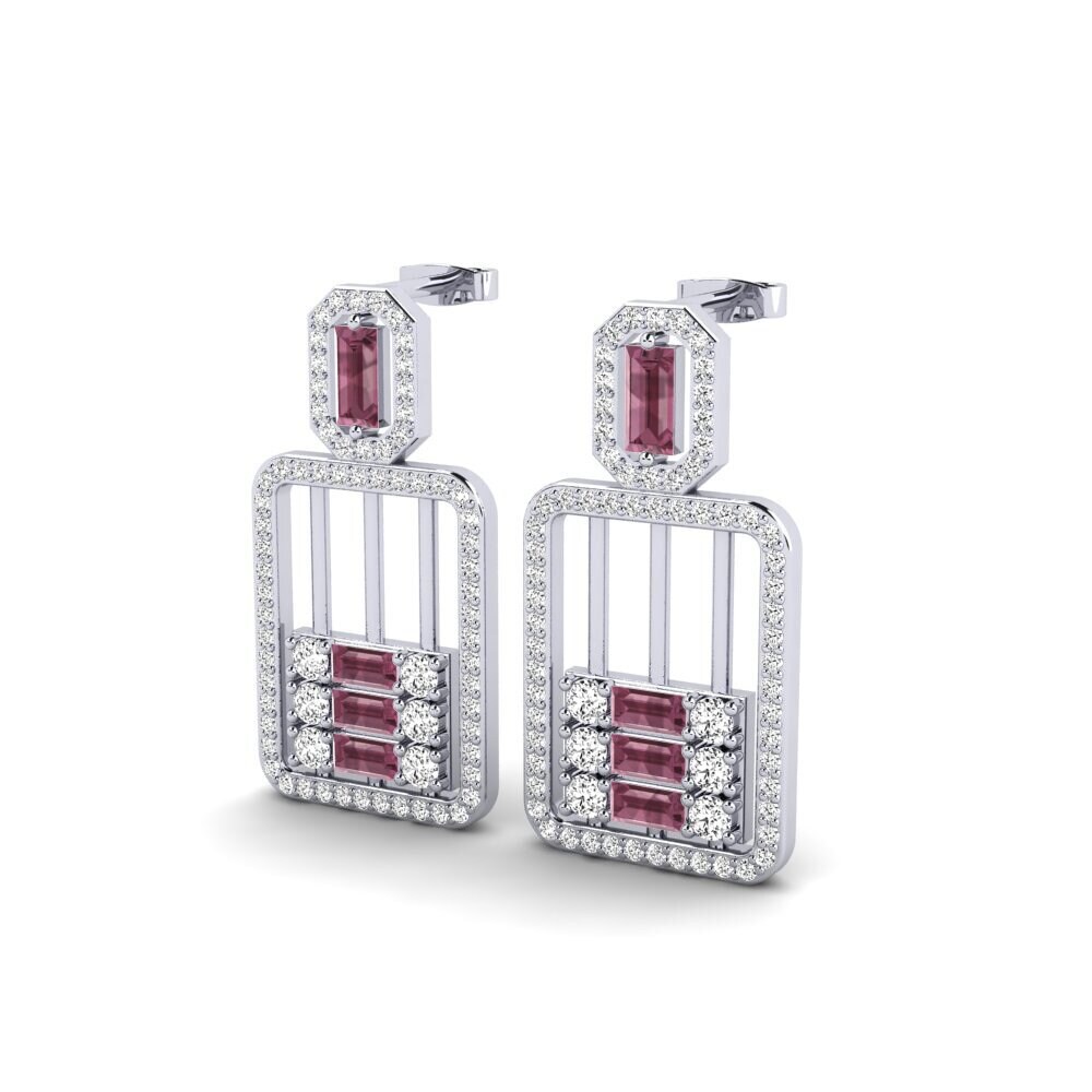 Đá Rhodolite Bông tai nữ Projecteur