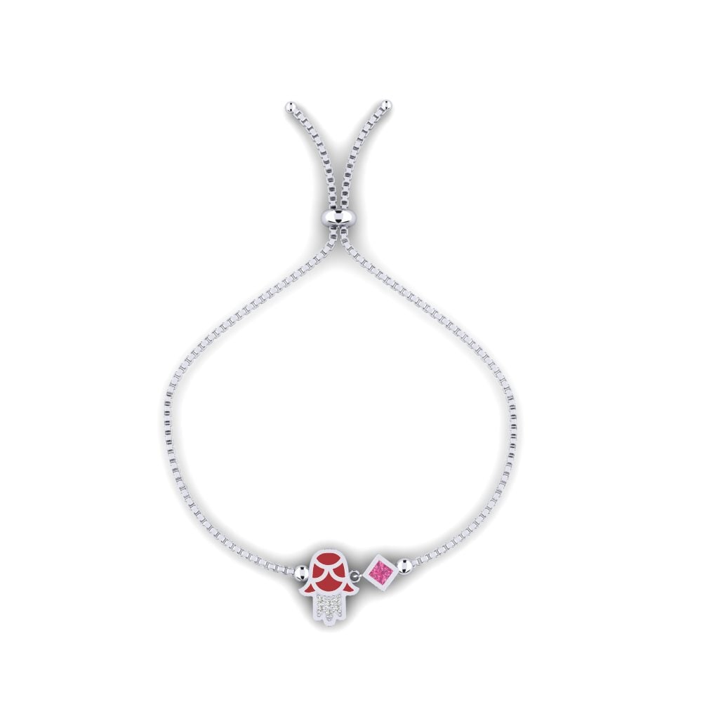 Plata 925 Turmalina rosa Pulsera de Mujer Protexer