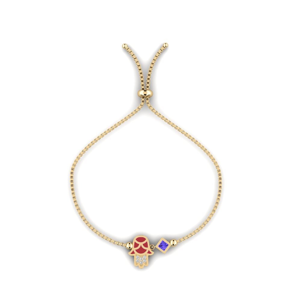 14k Oro Amarillo Tanzanita Pulsera de Mujer Protexer