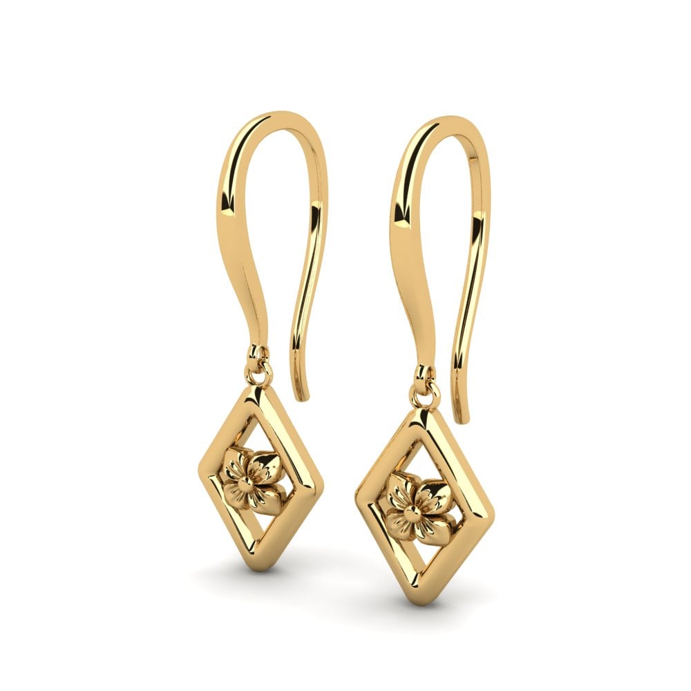 9k Oro Amarillo Pendientes Pruden