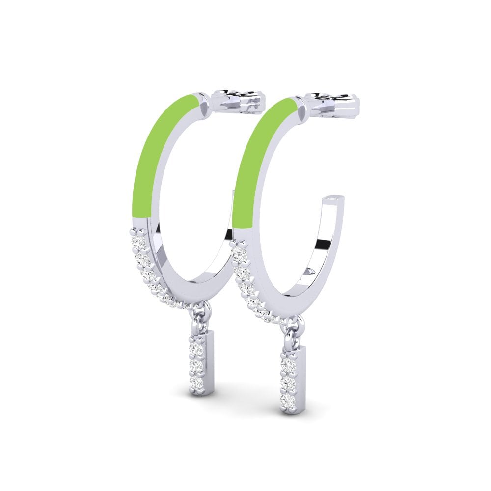 9ct White Gold Women's Earring Psili