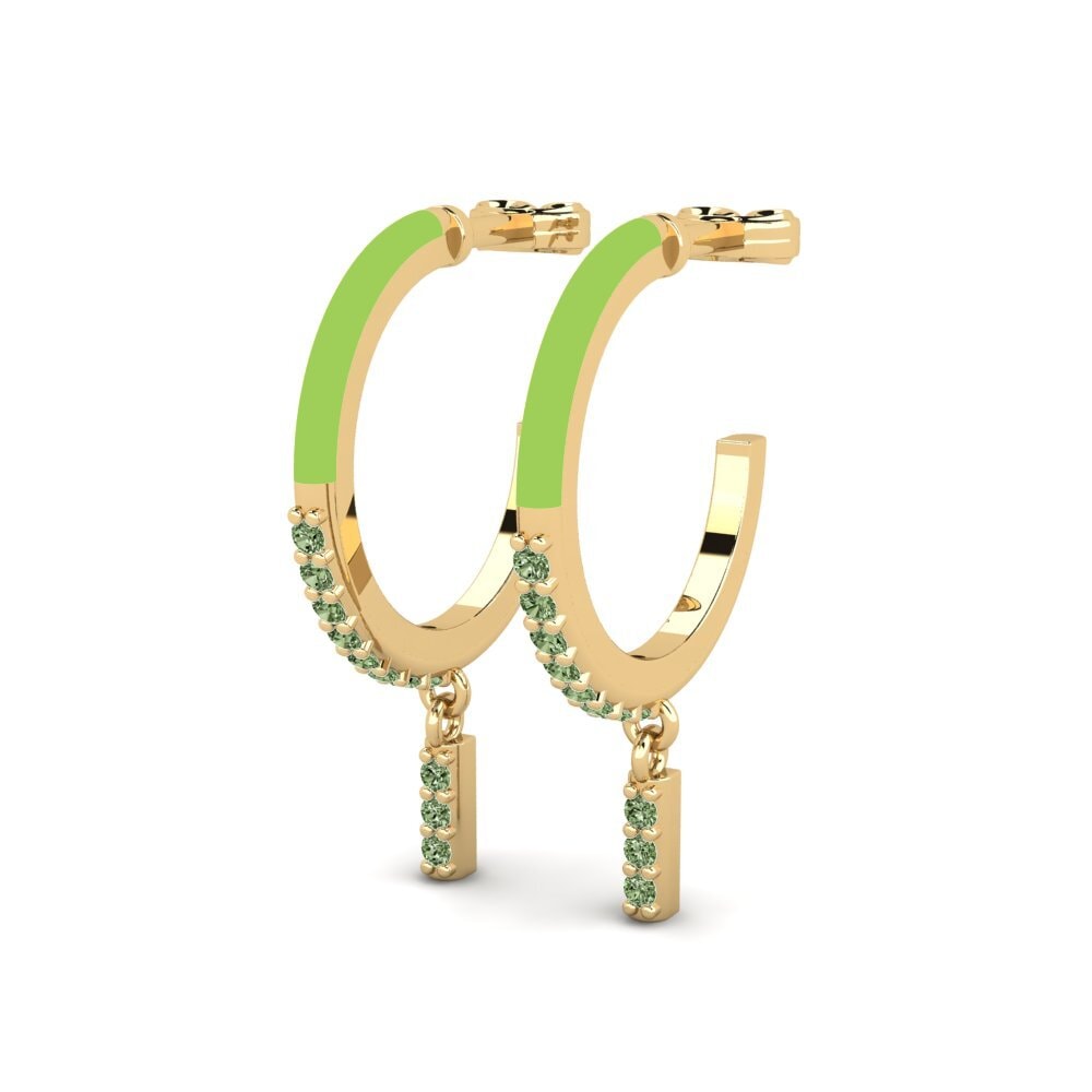 Diamante Verde Brincos Feminino Psili
