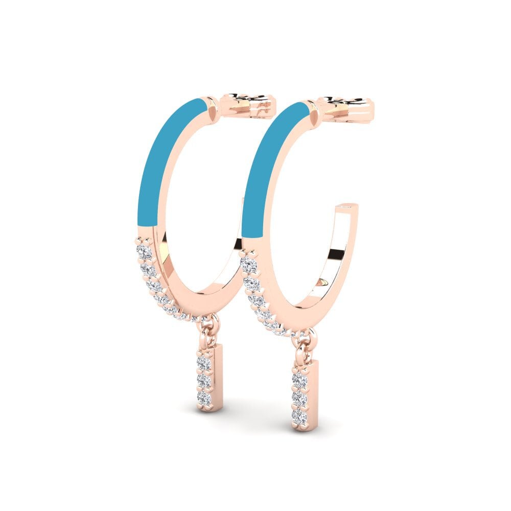 14k Oro Rosa Pendiente de mujer Psili