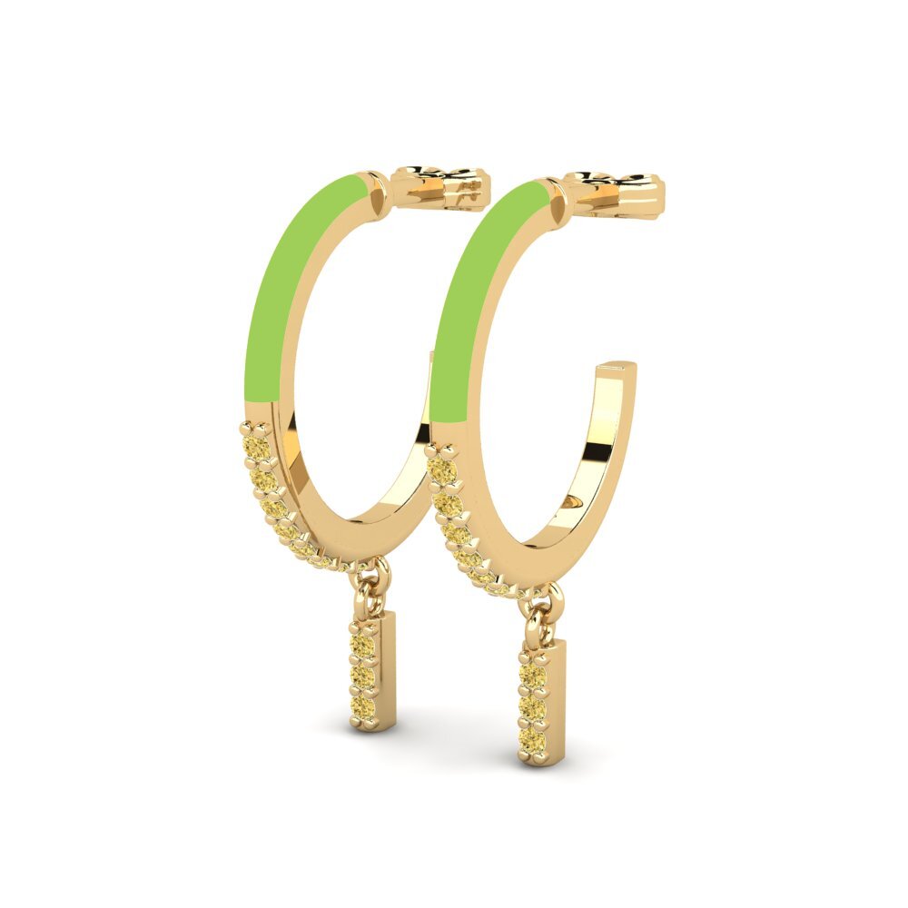 Diamant Jaune Boucle d'oreille femme Psili