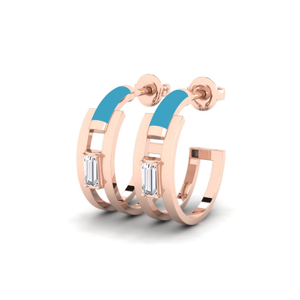 14k Oro Rosa Pendiente de mujer Psyttaleia