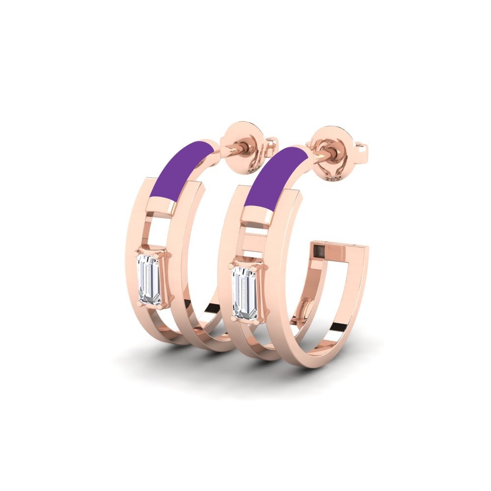 14k Rose Gold Women's Earring Psyttaleia