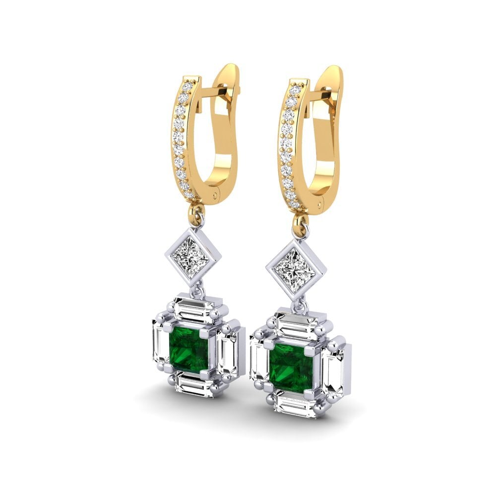 750 Weiß & Gelbgold Tsavorit Damen ohrring Publique