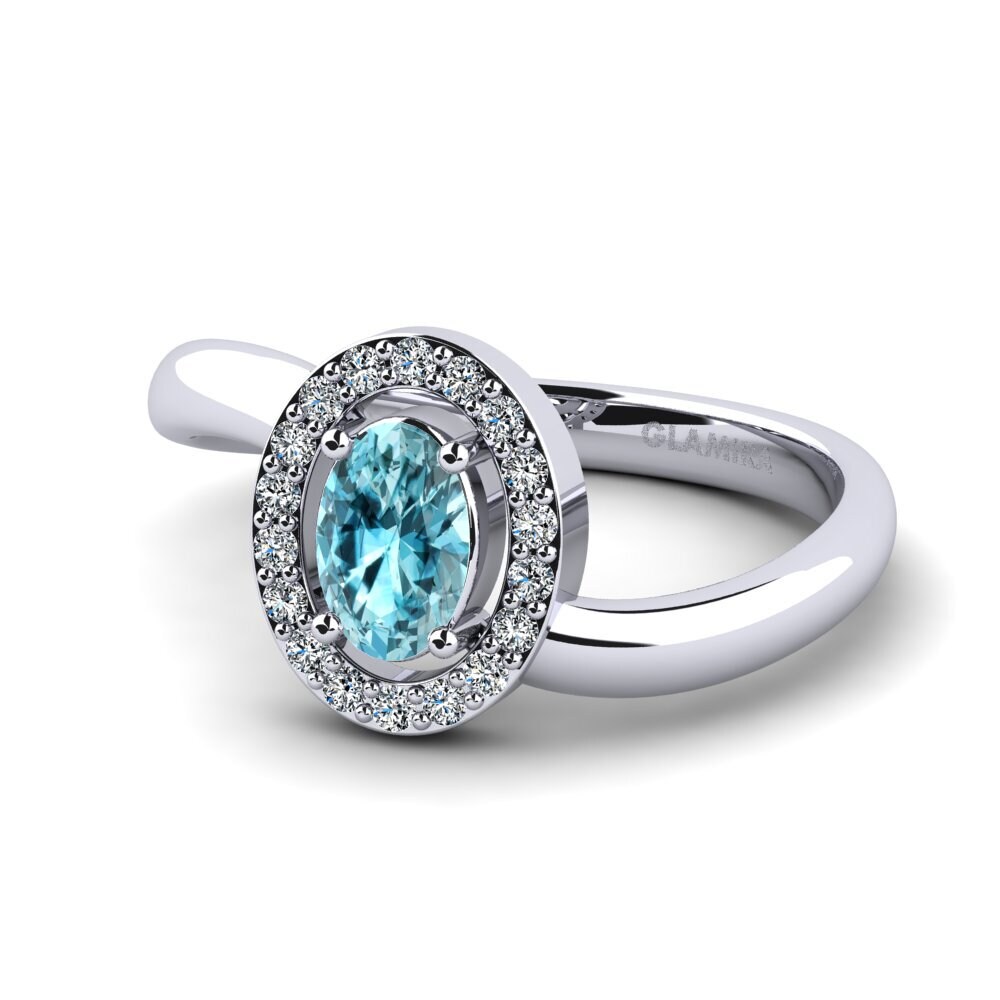 Blue Zircon Women's Ring Puccod