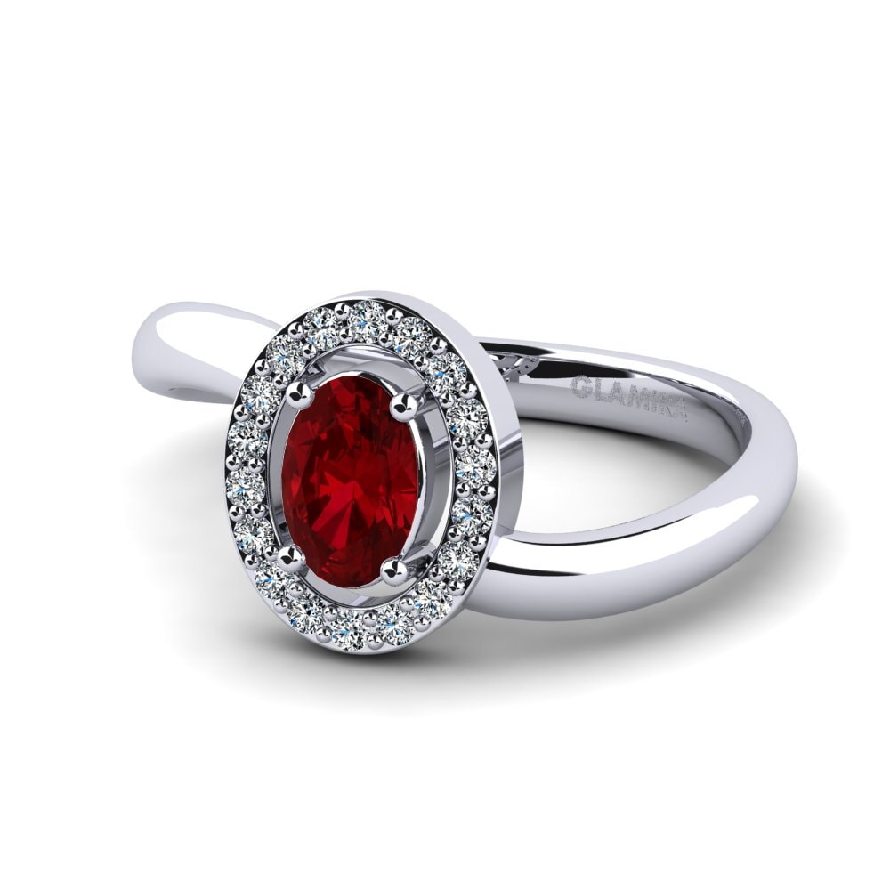 Red Zirconia Women's Ring Puccod