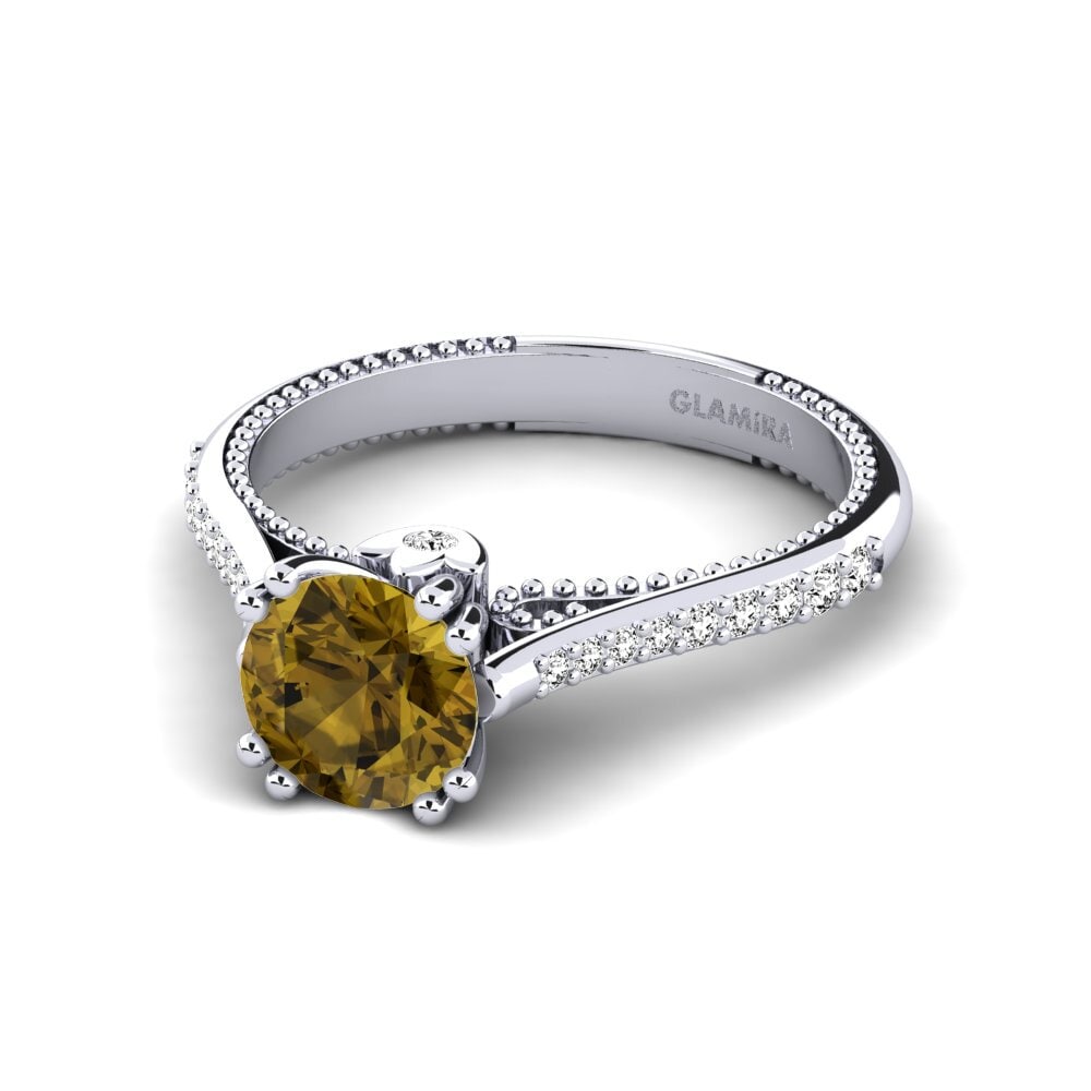 Circón Marrón Anillo de compromiso Puerza