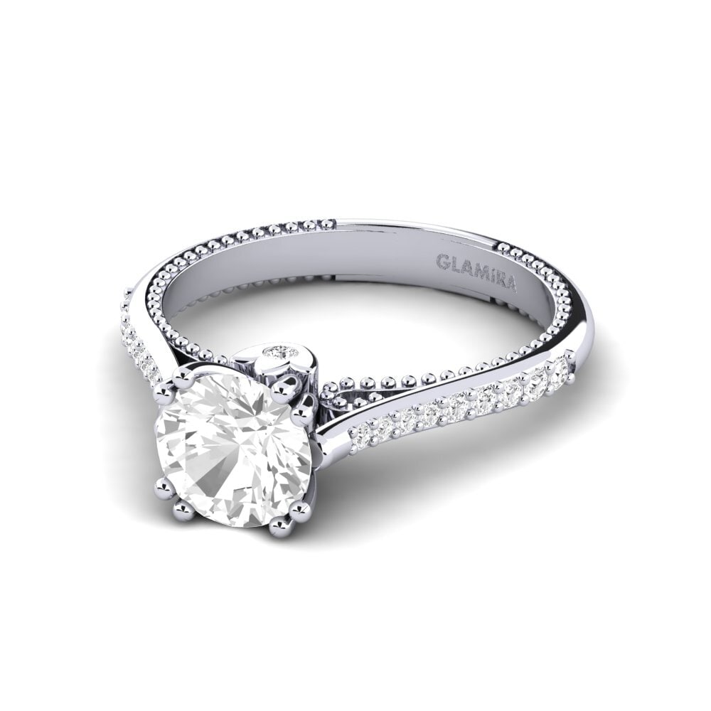 Zafiro blanco Anillo de compromiso Puerza