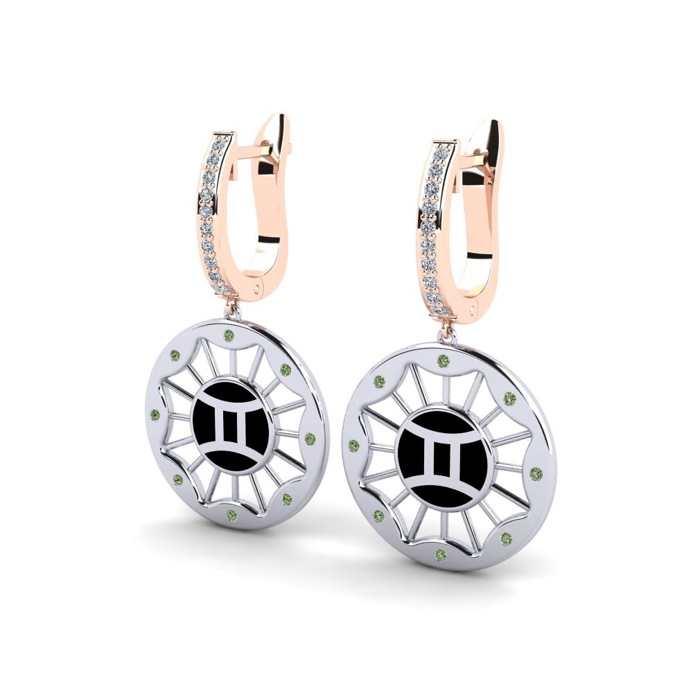 Green Diamond Women's Earring Puff - Gemini