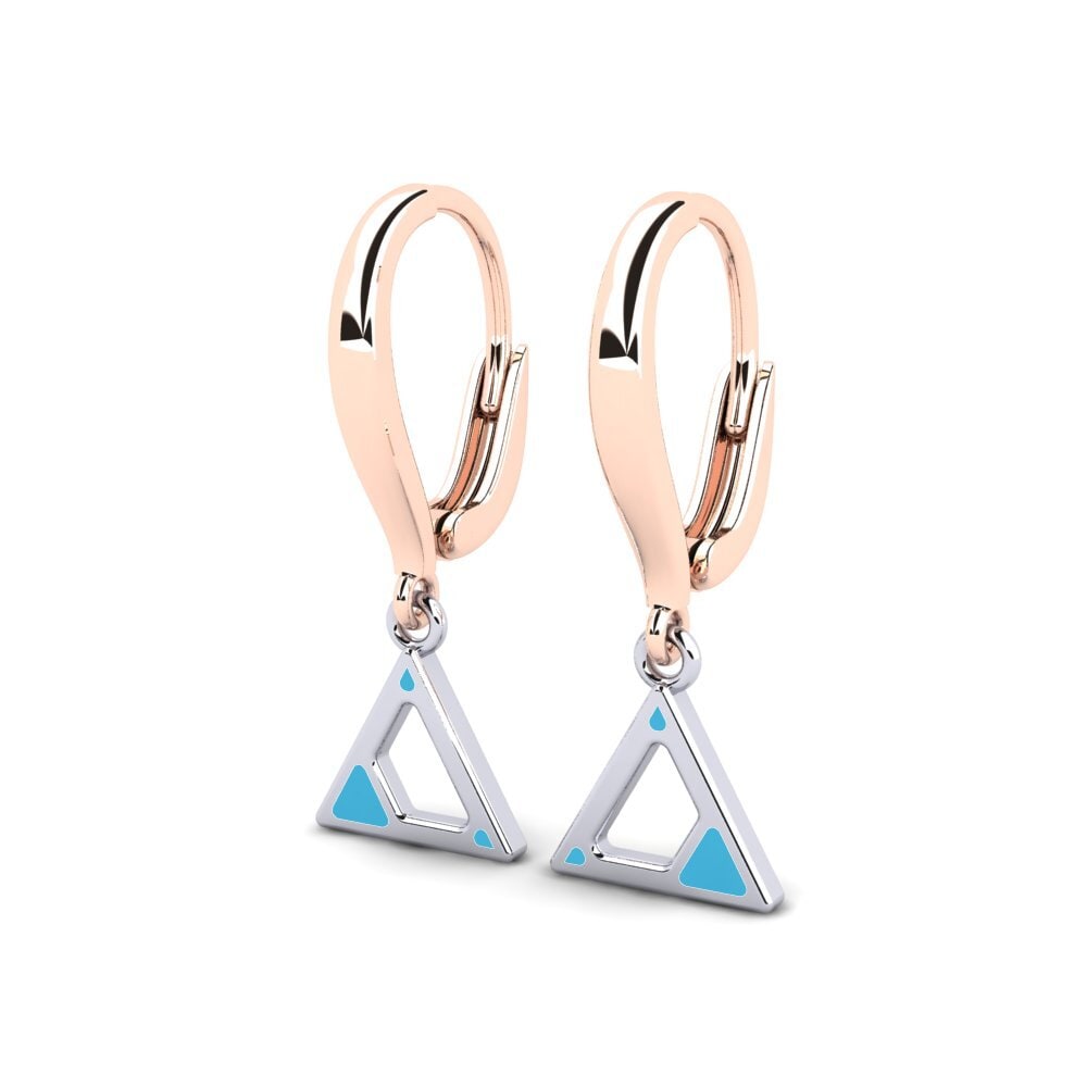 9k Oro Rosa/Blanco Pendientes Puree