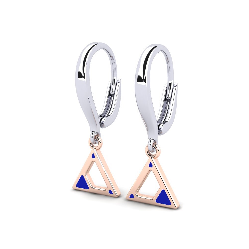 9k Oro Blanco / Rosa Pendientes Puree