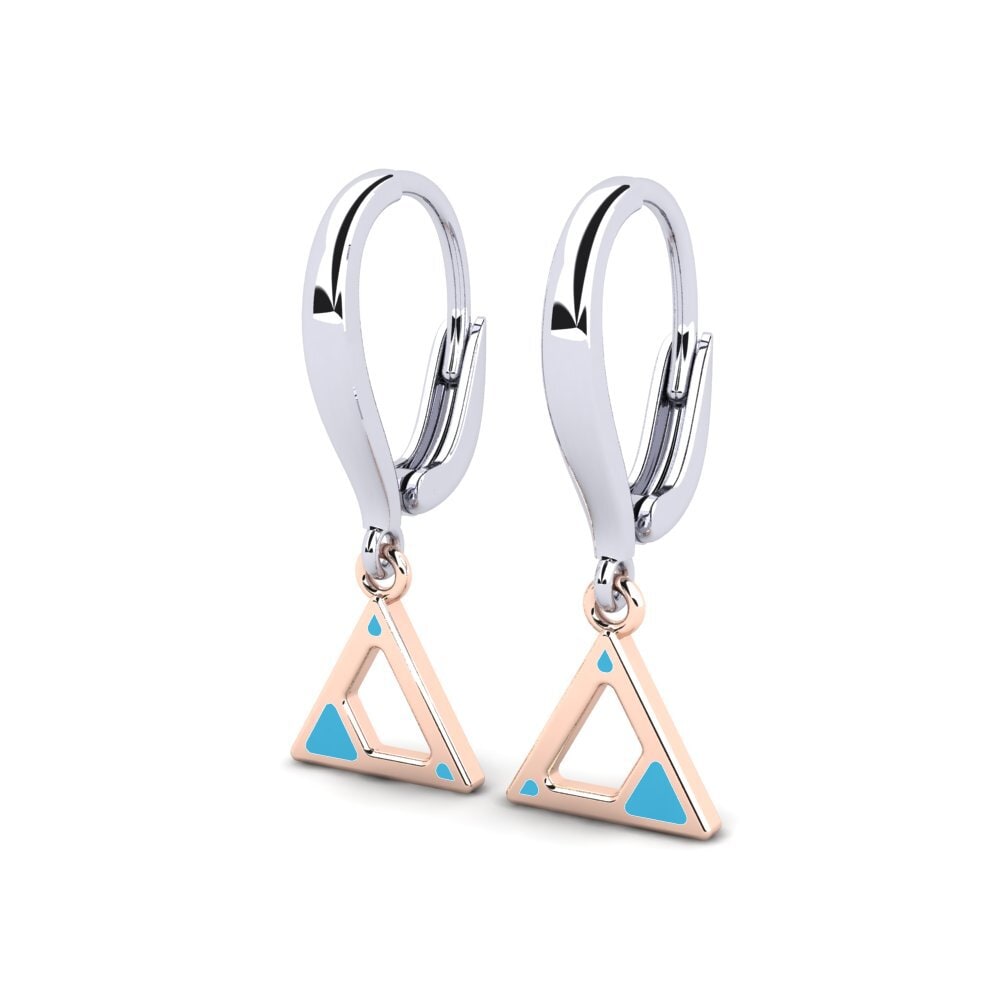9k Oro Blanco / Rosa Pendientes Puree
