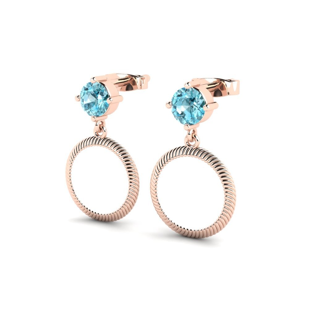 Đá Zircon Xanh Bông tai nữ Purkey