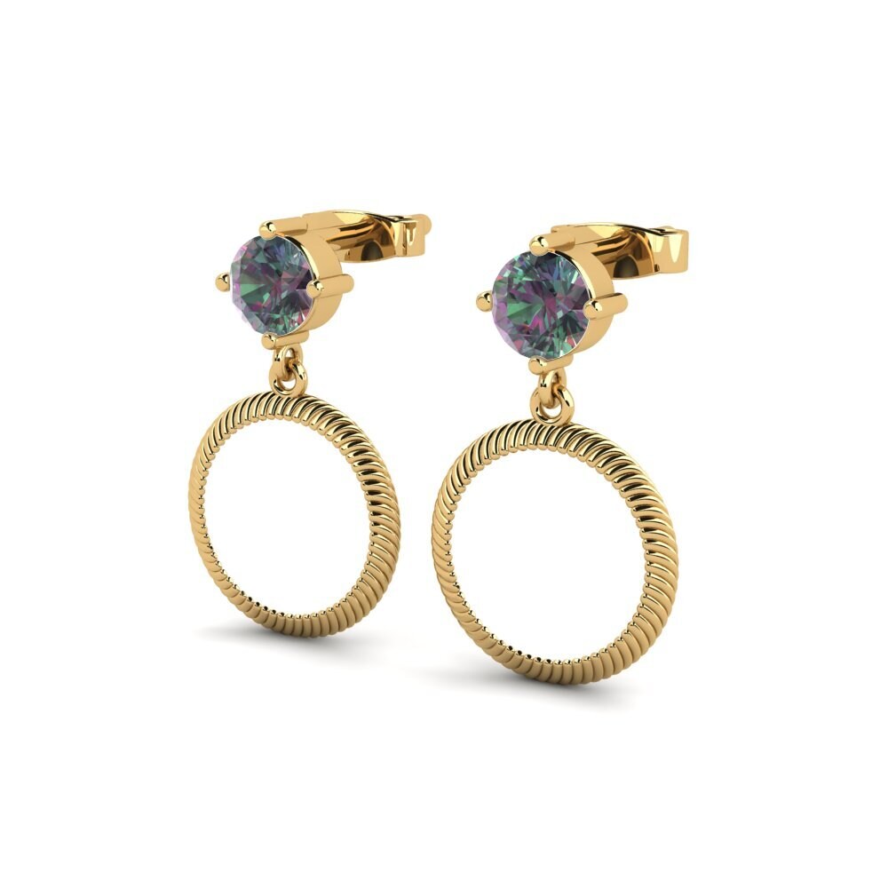 14ct Yellow Gold Mystic Topaz Women's Earring Purkey