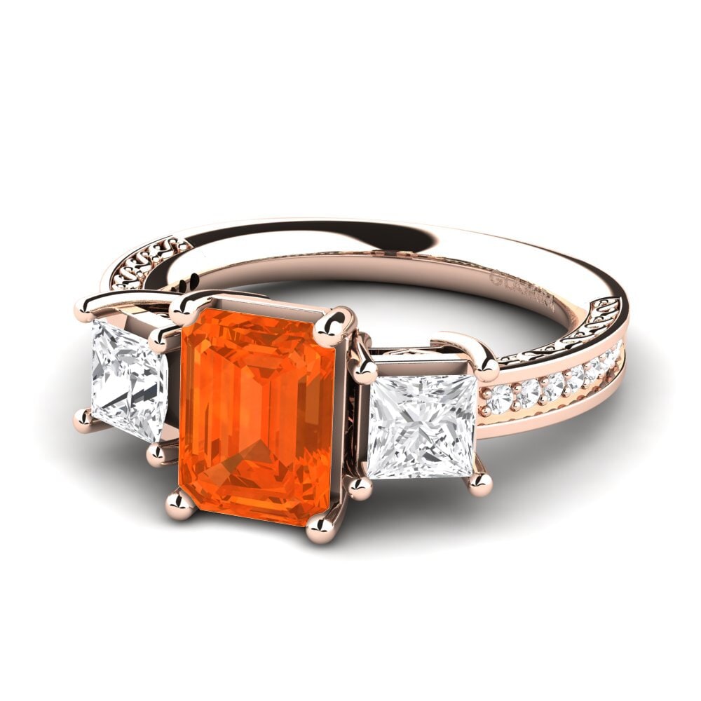 9k Rose Gold Fire-Opal Engagement Ring Purnima