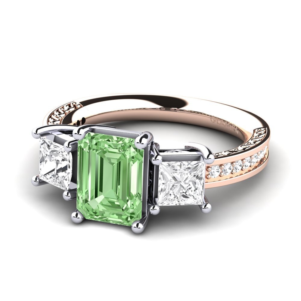 Green Diamond Engagement Ring Purnima