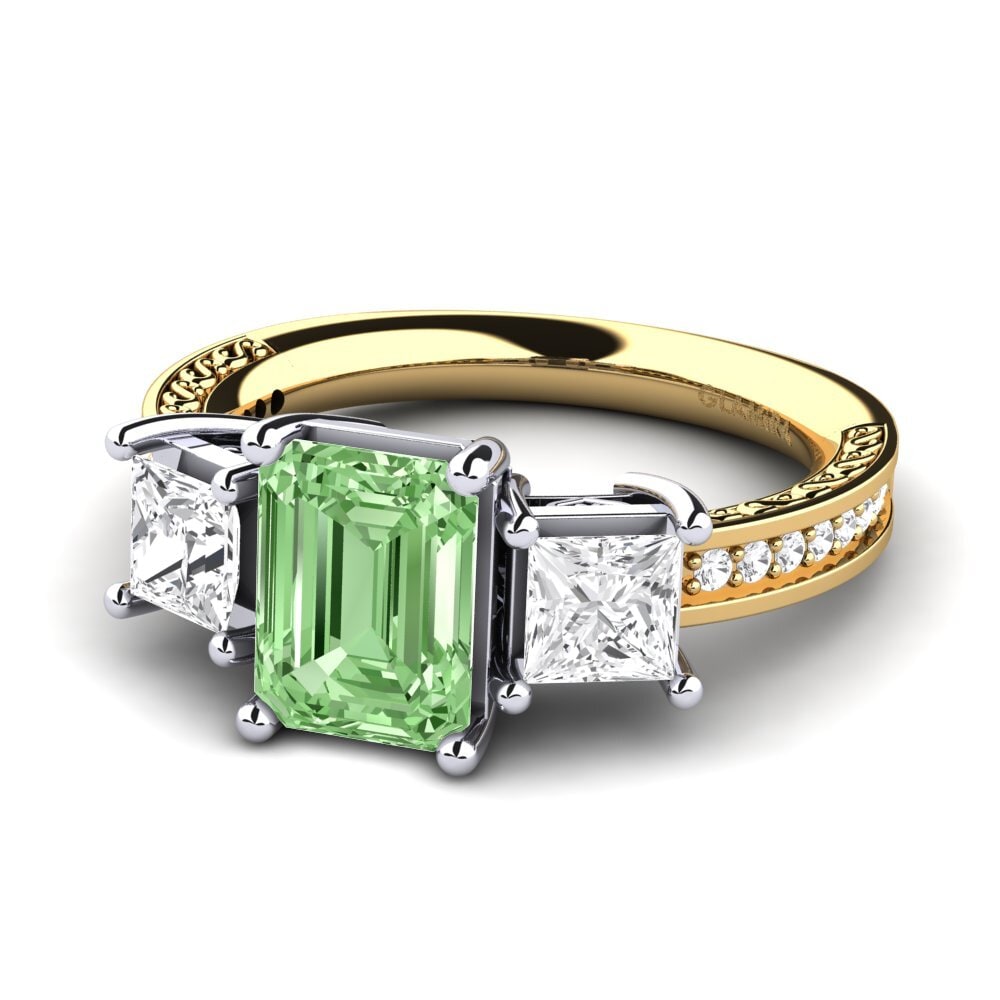 18k Oro Amarillo/Blanco Anillo de compromiso Purnima