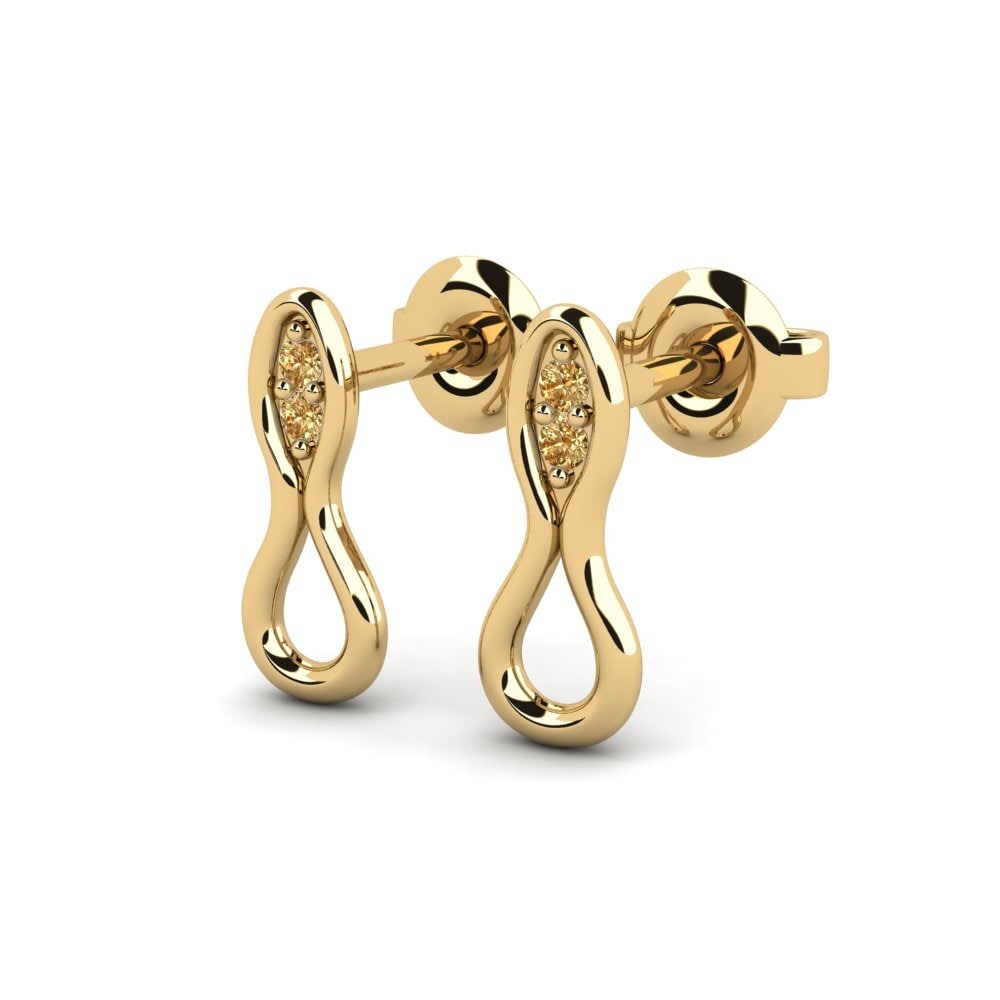 Diamant Brun Boucle d'oreille femme Purnimas