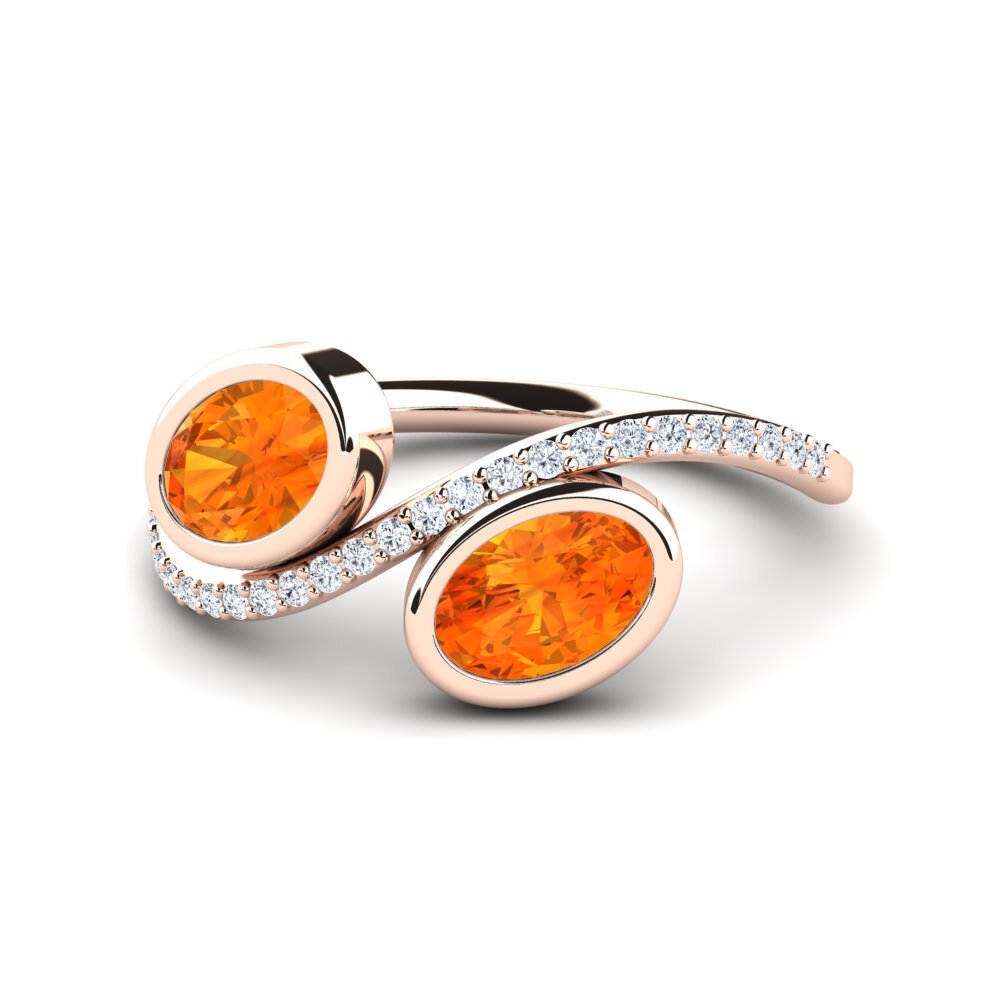 Orangefarbener Saphir Ring Purvaja