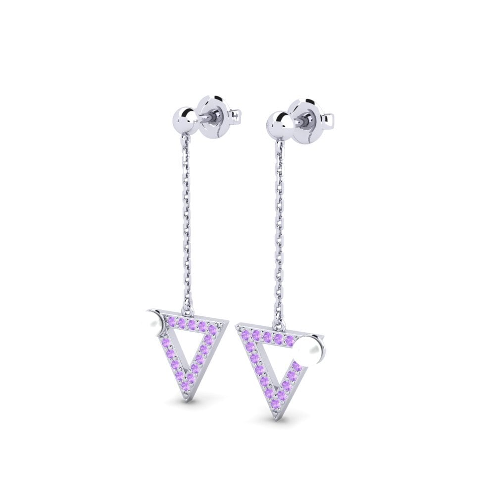 Weißgold 750 Amethyst Damen ohrring Putih