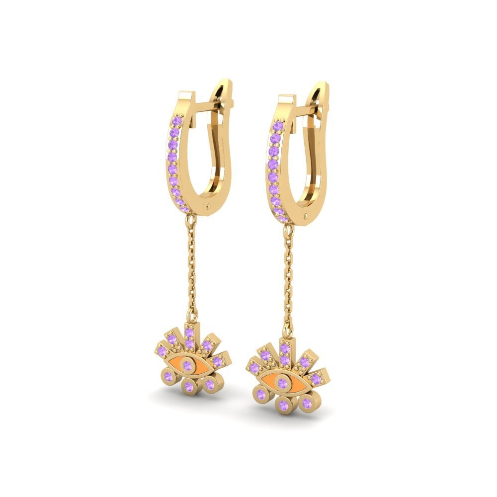 Améthyste Boucle d'oreille femme Pygela