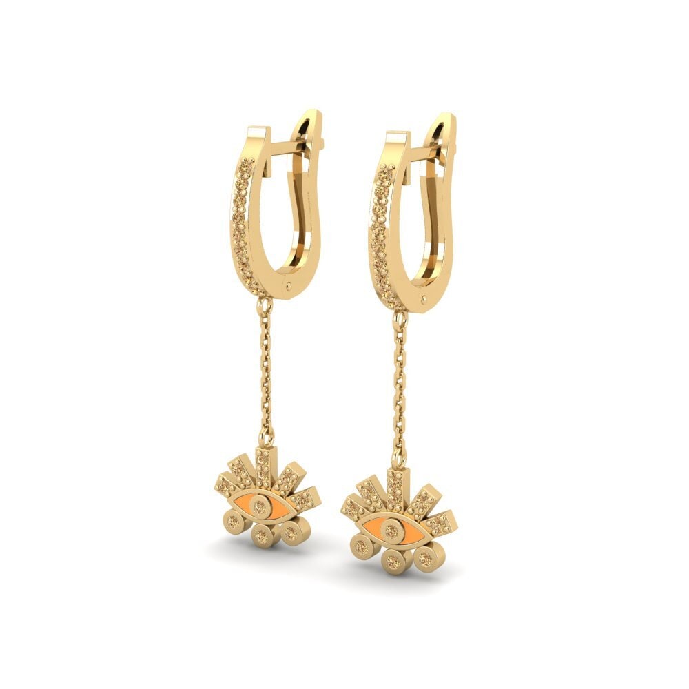 Diamant Brun Boucle d'oreille femme Pygela