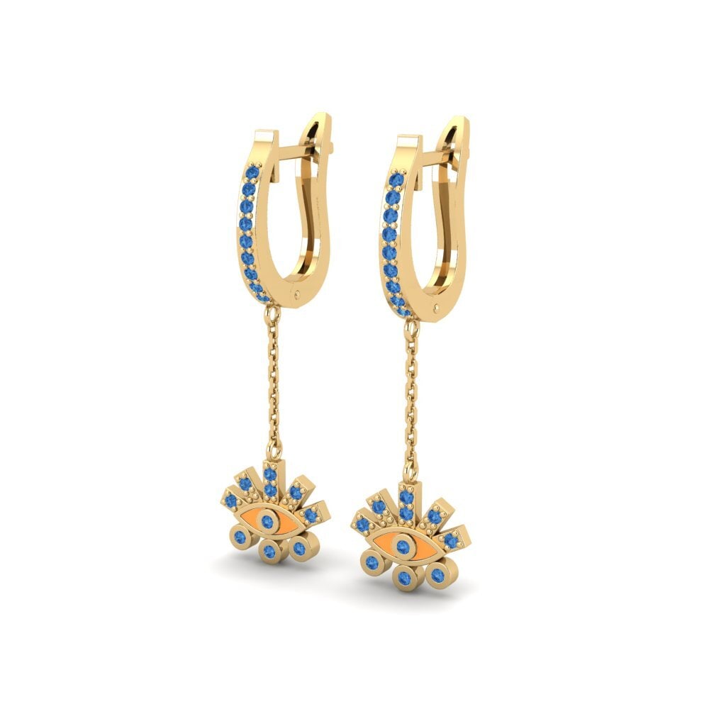 Zircone Bleu Foncé Boucle d'oreille femme Pygela