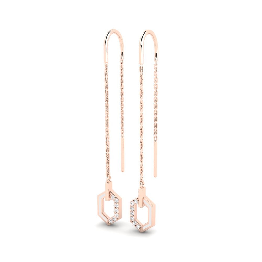9ct Rose Gold Women's Earring Pyrethre