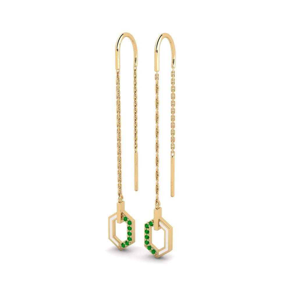 Émeraude Boucle d'oreille femme Pyrethre