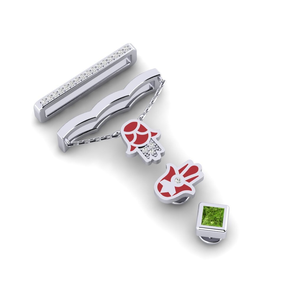 9k Oro Blanco Peridoto Accesorio para Apple Watch® Qarsoodiga - SET