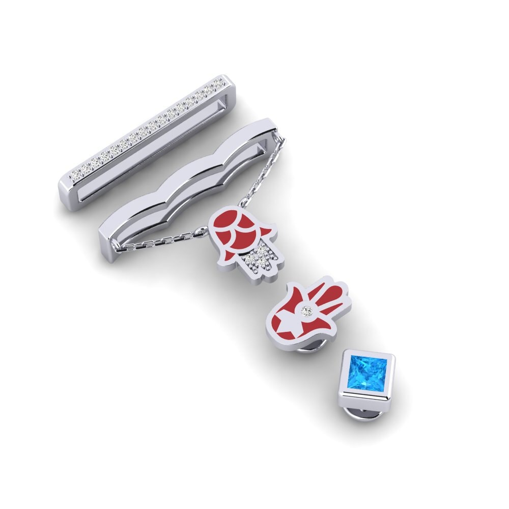 9k Oro Blanco Topacio azul Accesorio para Apple Watch® Qarsoodiga - SET