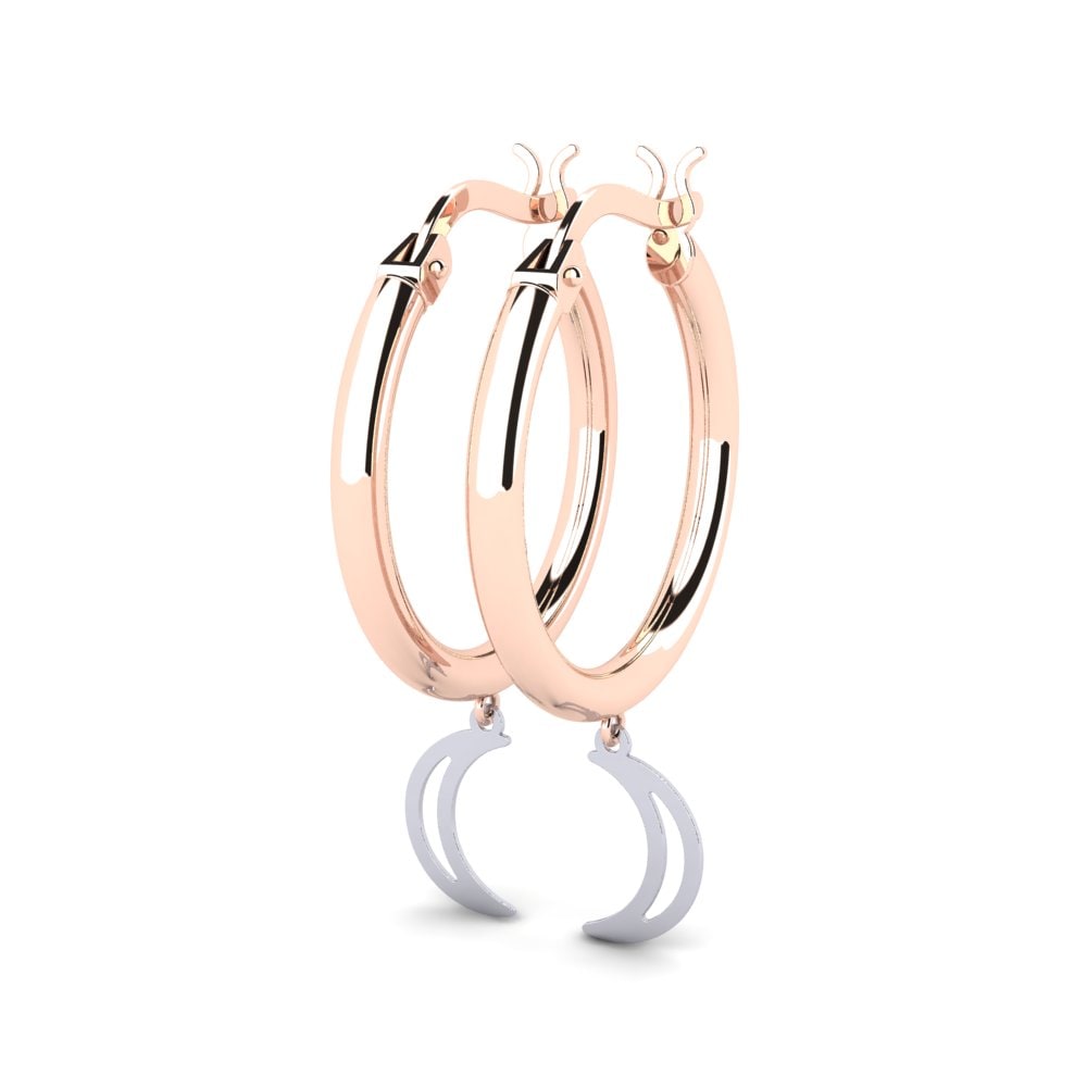 14k Oro Rosa & Blanco Pendientes Quanto