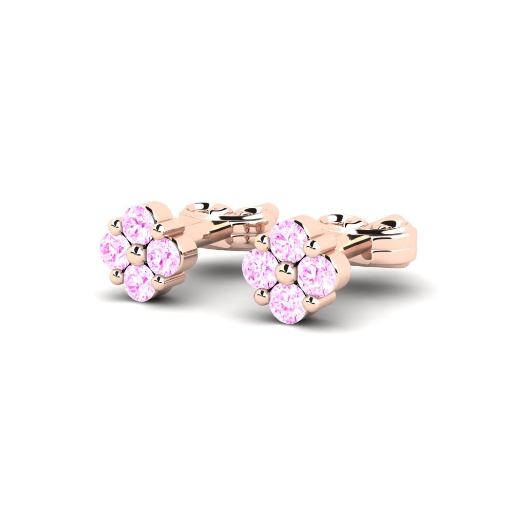 Oro Rosso 375 Zaffiro Rosa Orecchino da donna Questo