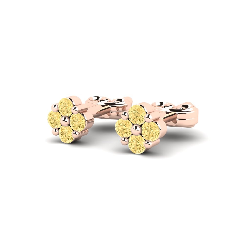 Oro Rosso 750 Diamante Giallo Orecchino da donna Questo