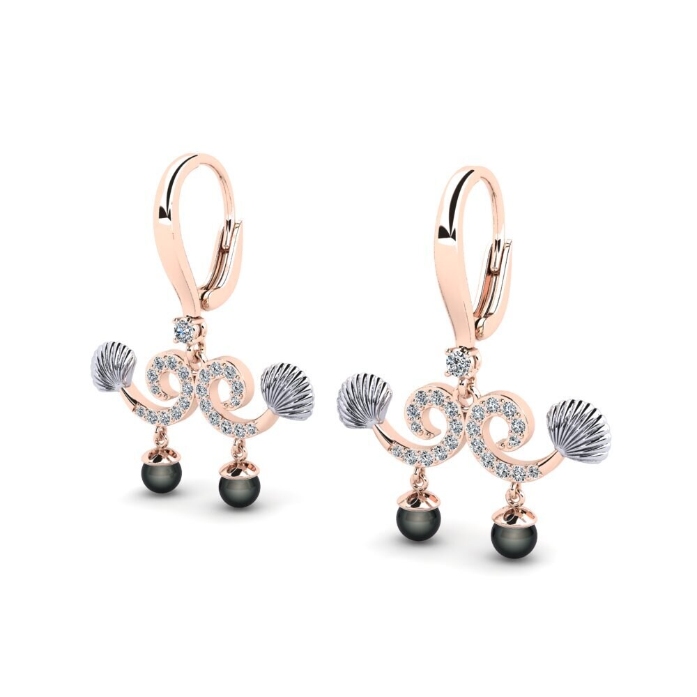 14ct Rose / White Gold Women's Earring Quoi