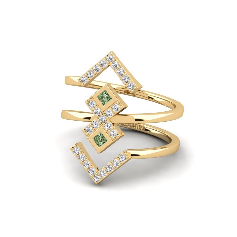 Diamante Verde Anel Quotidian