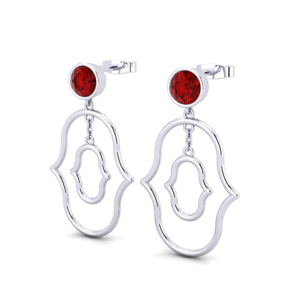 Đá Ruby (Đá nhân tạo) Bông tai nữ Quoziente