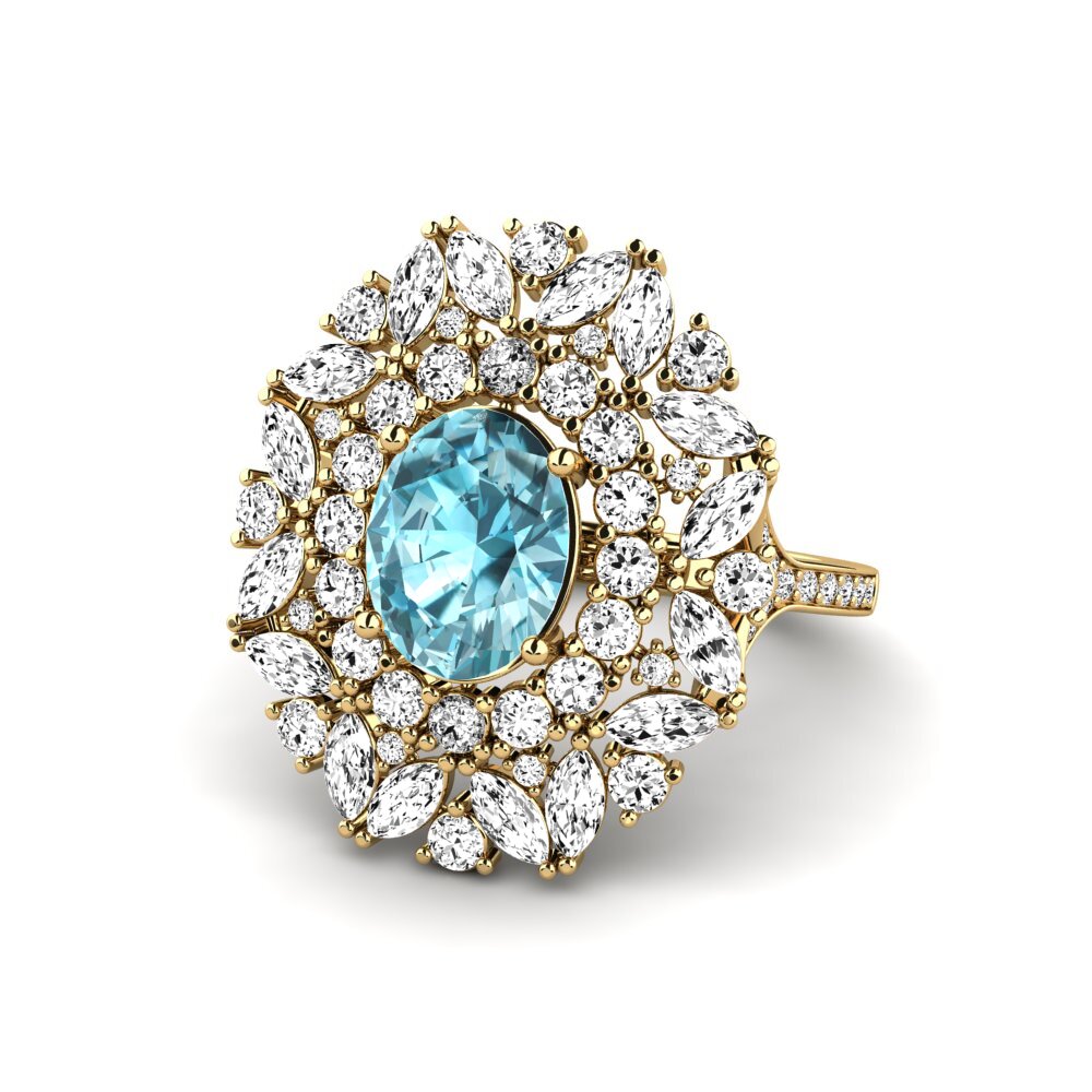 Blue Zircon Engagement Ring Agathon